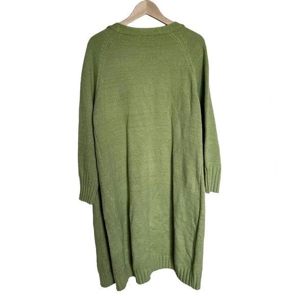 Sheilay • Green Long Open Front Cardigan - Picture 2 of 5
